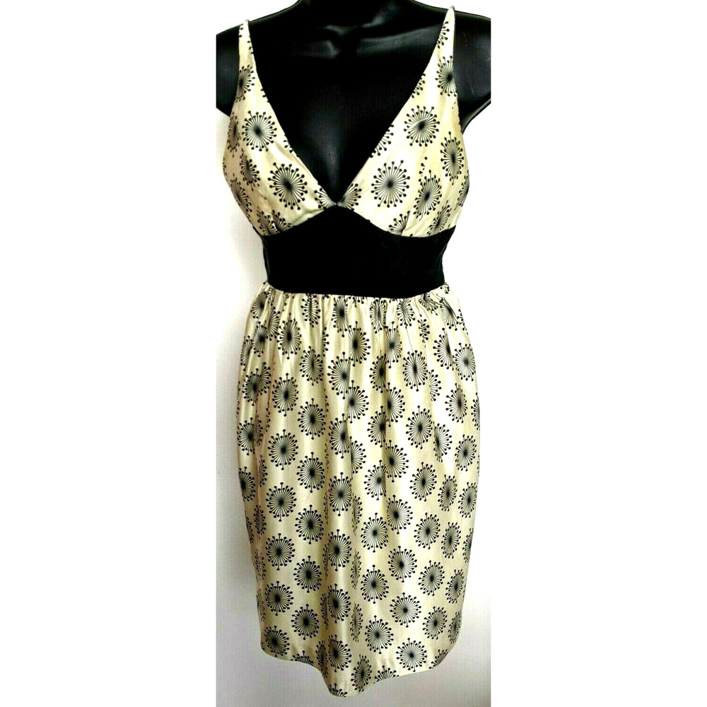 An Original Milly Ivory/Black Halter Dress Mini